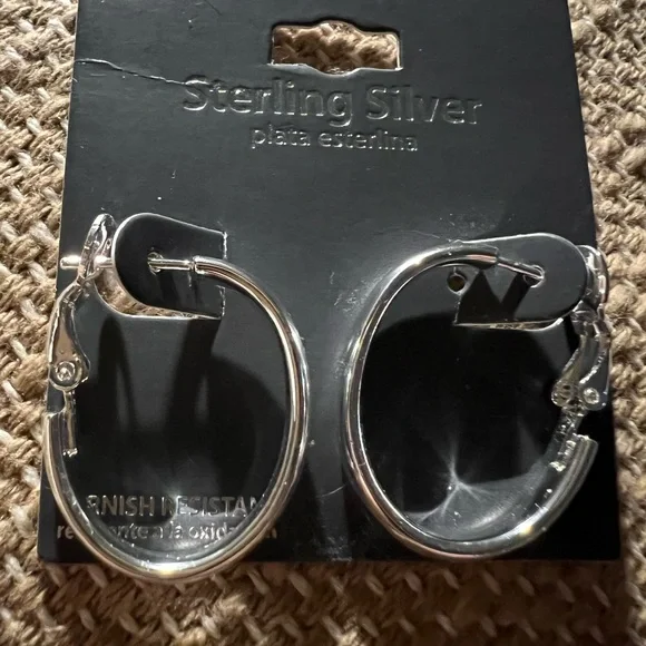 NWT Sterling Silver Hoops - Picture 2 of 4